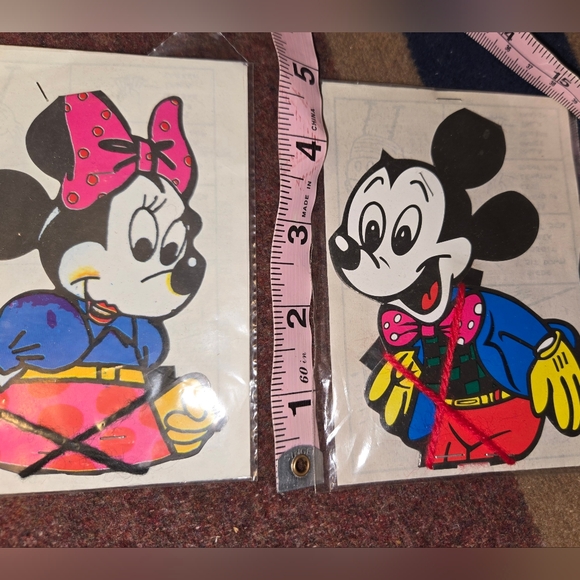 Vintage Mickey And Minnie Paper Doll Puppets Still In Package With Instructions - Picture 4 of 4